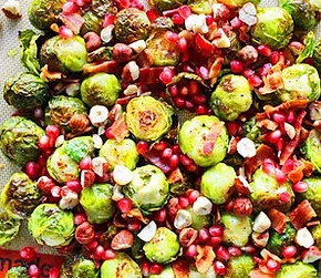 Pancetta Roasted Brussel Sprouts with Pomegranate